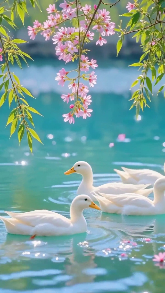 桃花流水鸭成群