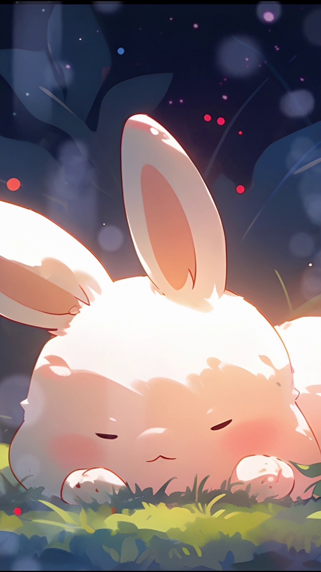 森林中休憩的兔子