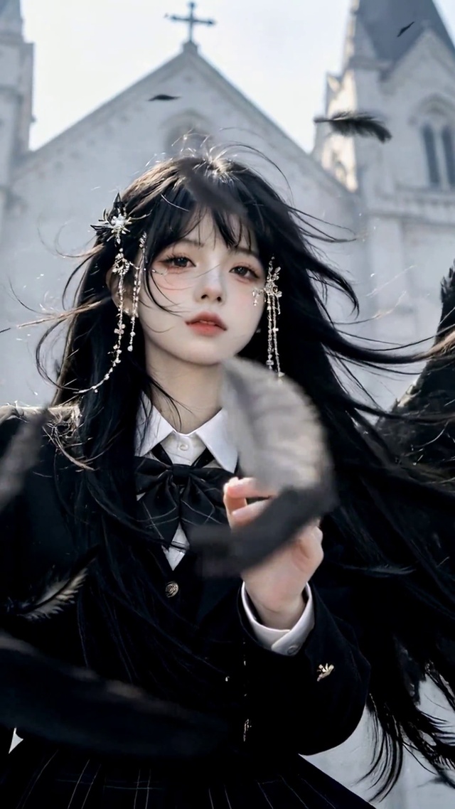 暗黑黑翼天使美少女