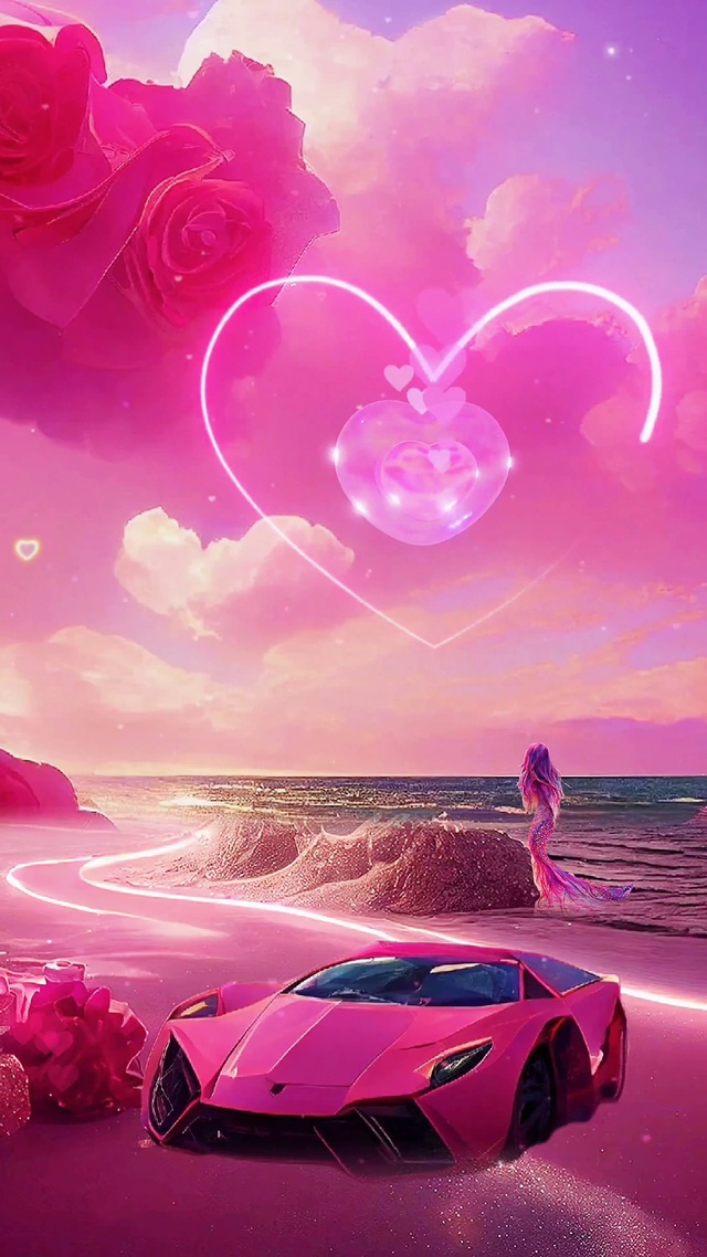 粉色沙滩美人鱼