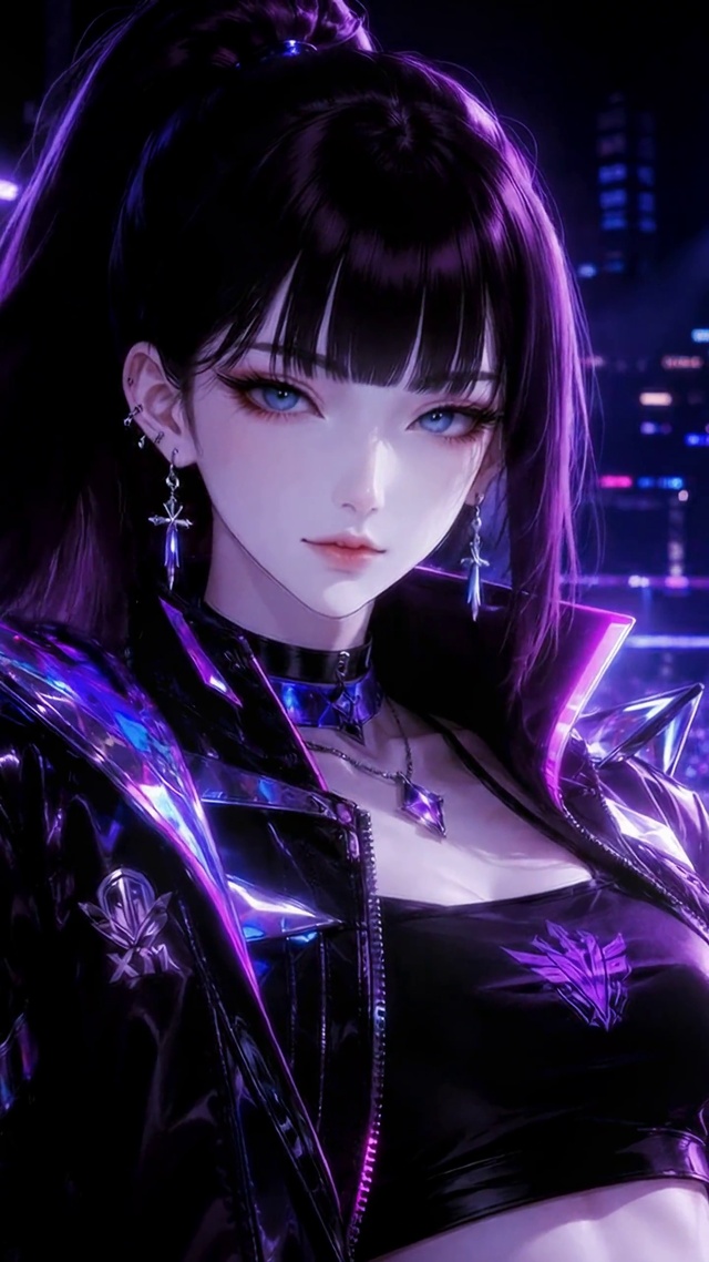 紫调赛博电竞美少女
