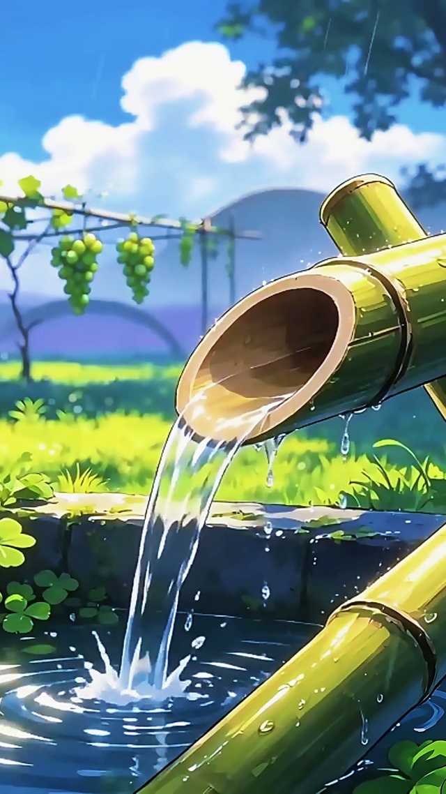 栀子花开竹筒流水