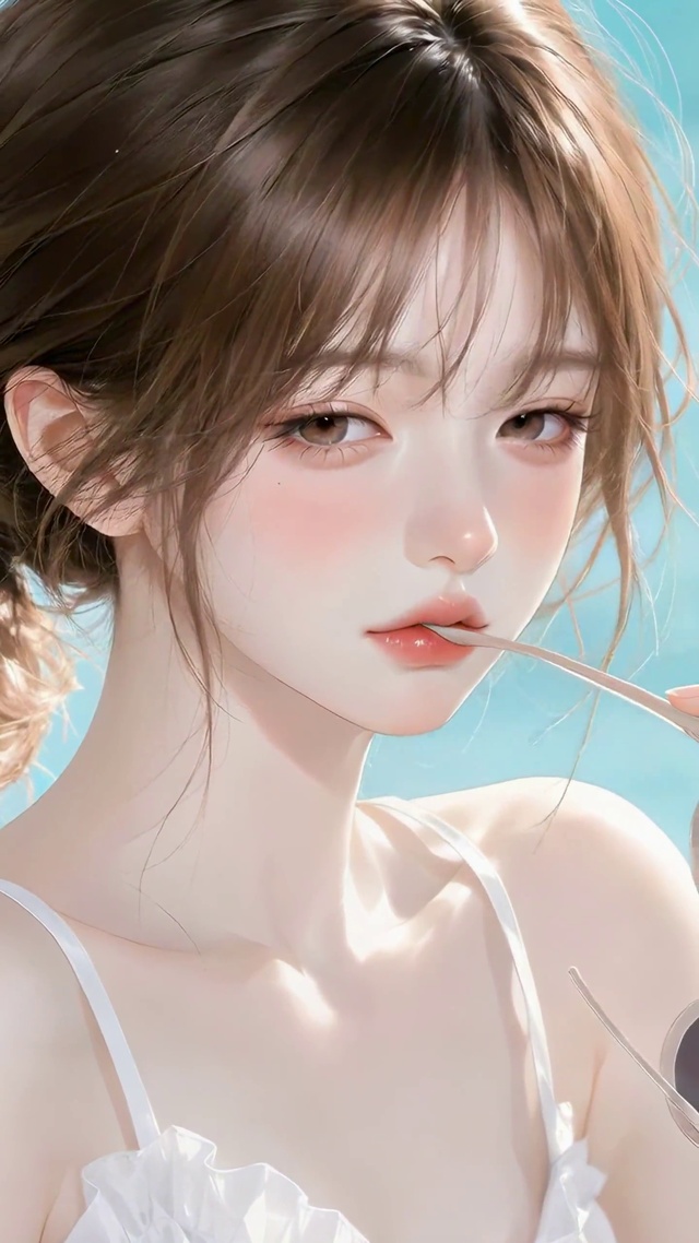 纯欲系泳池边的夏日甜妹
