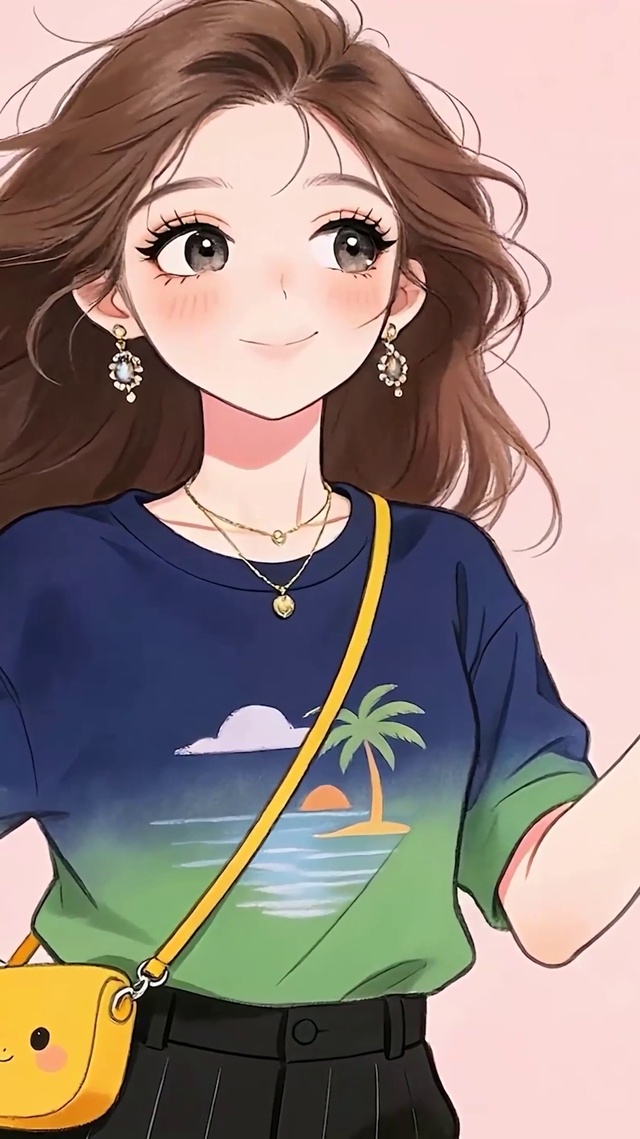 可爱女孩拿着幸运草