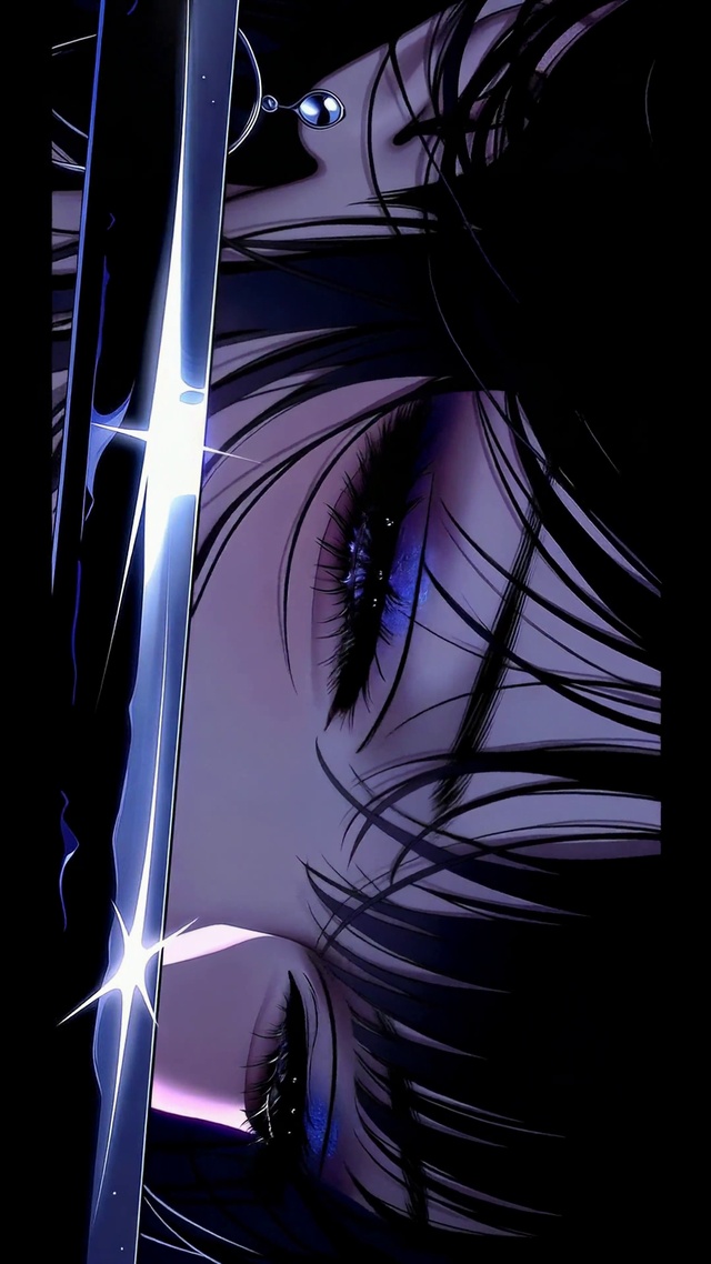 紫眸持刀二次元少女