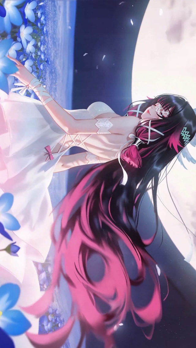 月夜白裙少女哥伦比娅