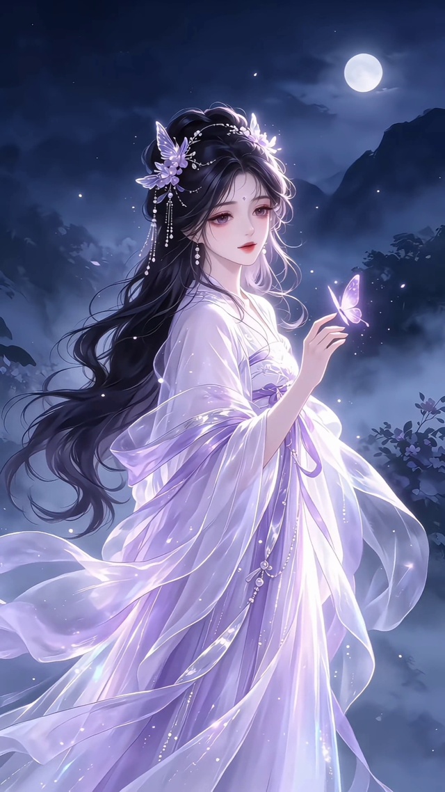 月下紫蝶山间清梦