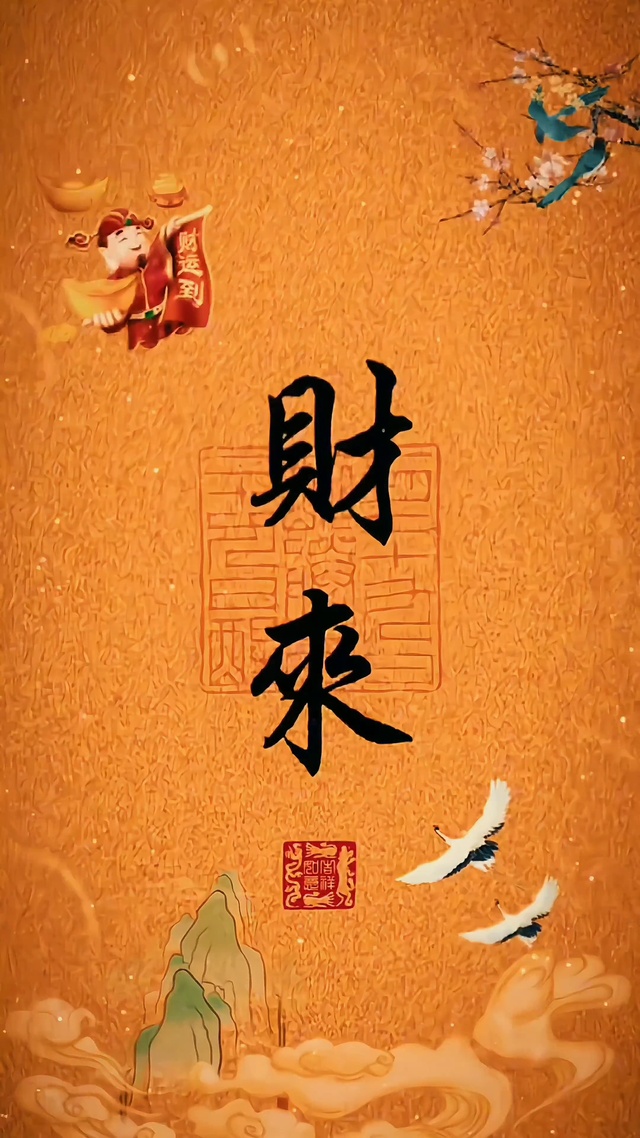 4k财来，文字动态壁纸