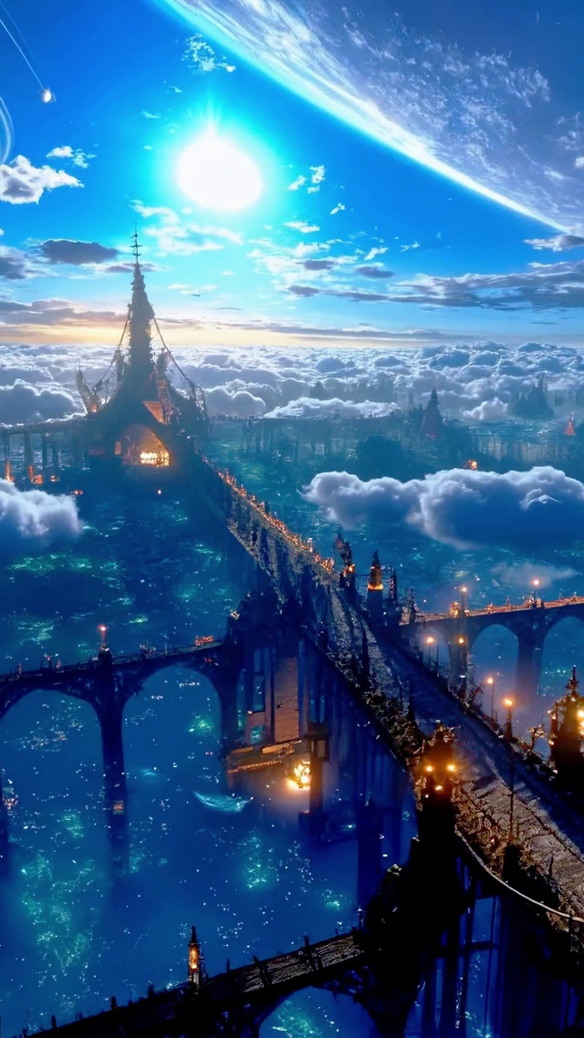 云端科幻都市梦幻奇景