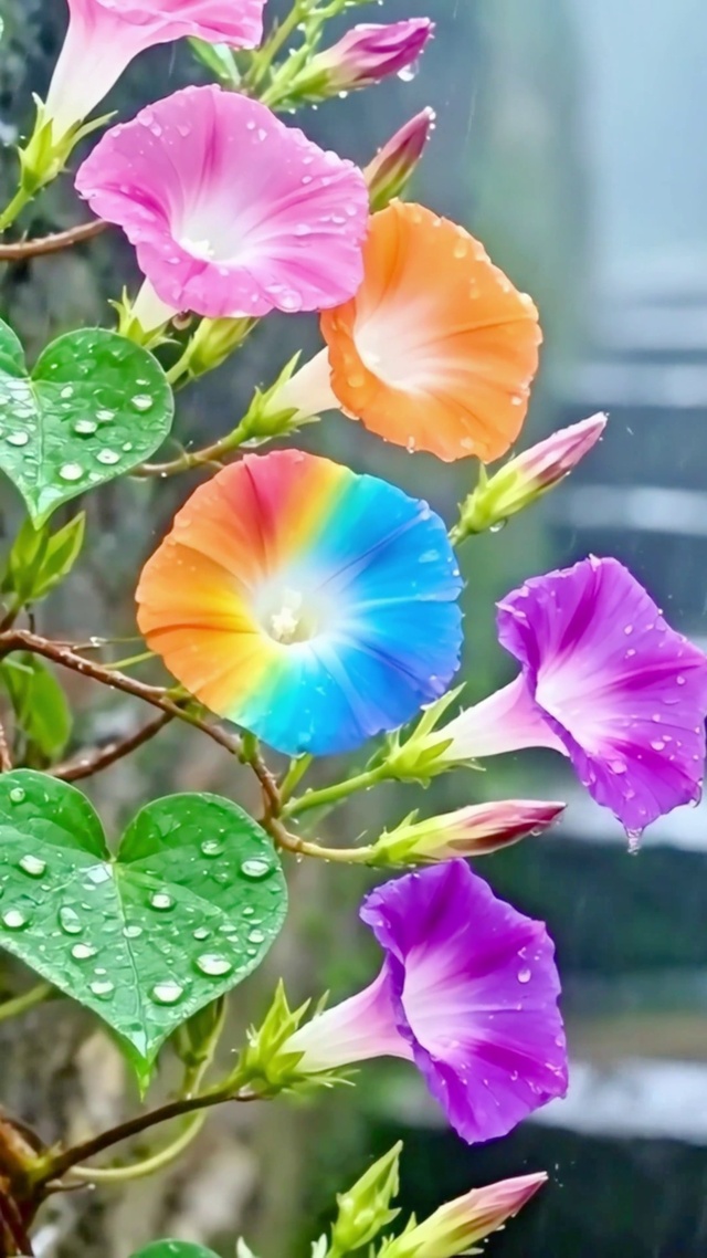 五彩牵牛花4K