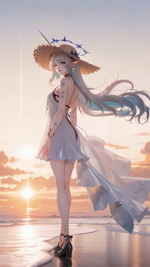 海滩落日卡提西娅