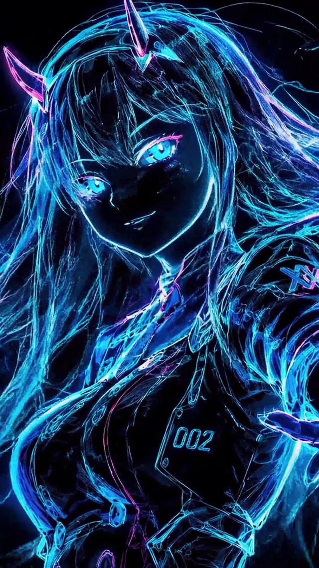 酷炫霓虹二次元美少女02