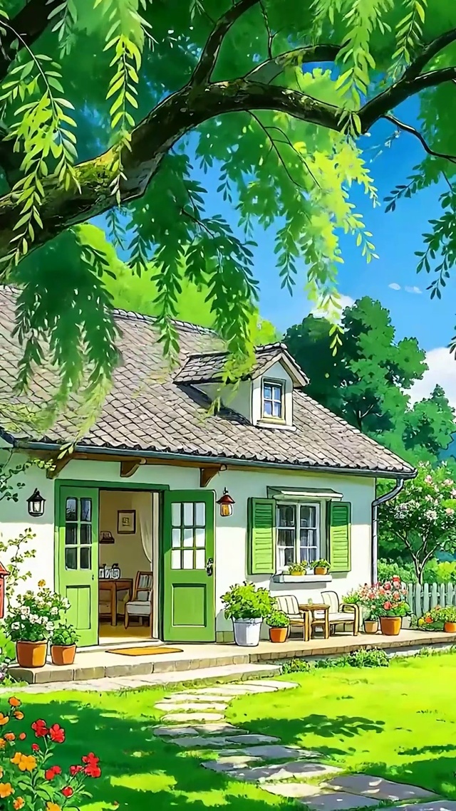柳树河流绿景