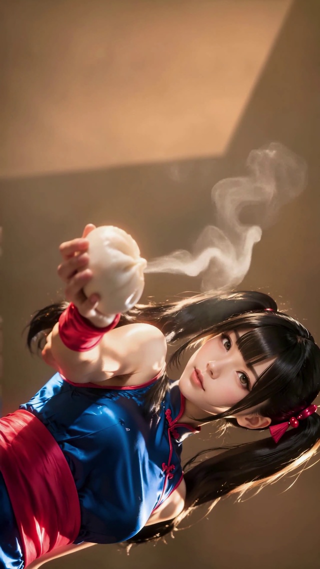 国风双马尾旗袍美少女