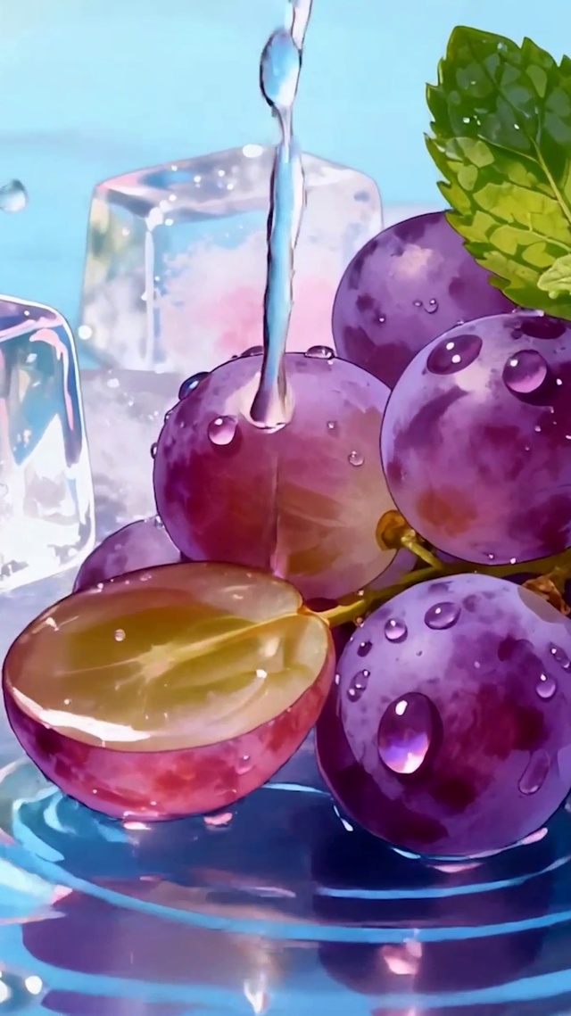 夏天葡萄冰块