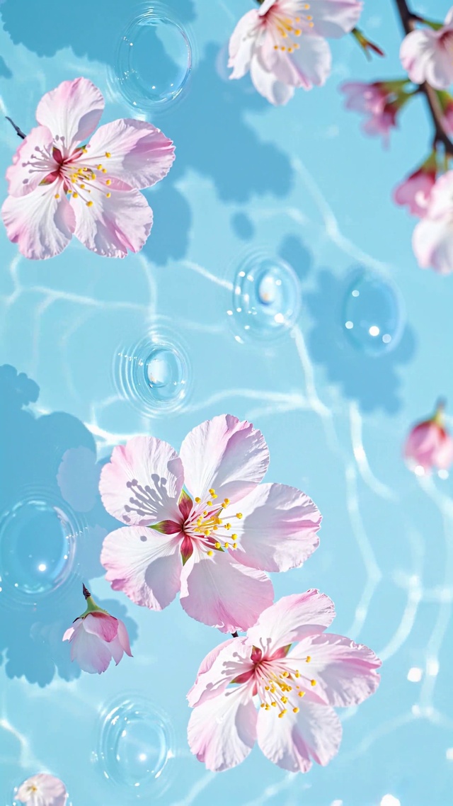 水中桃花清凉流水系列