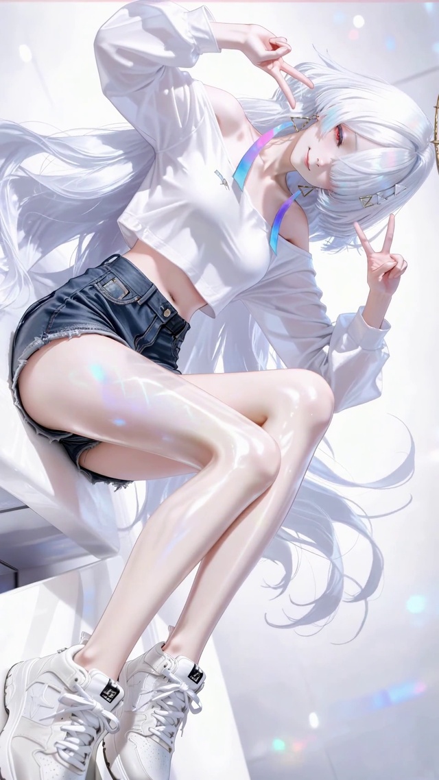 可爱甜美白毛女孩莫宁