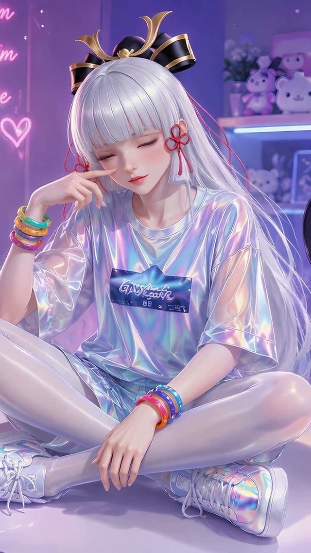紫幻电竞房白发美少女