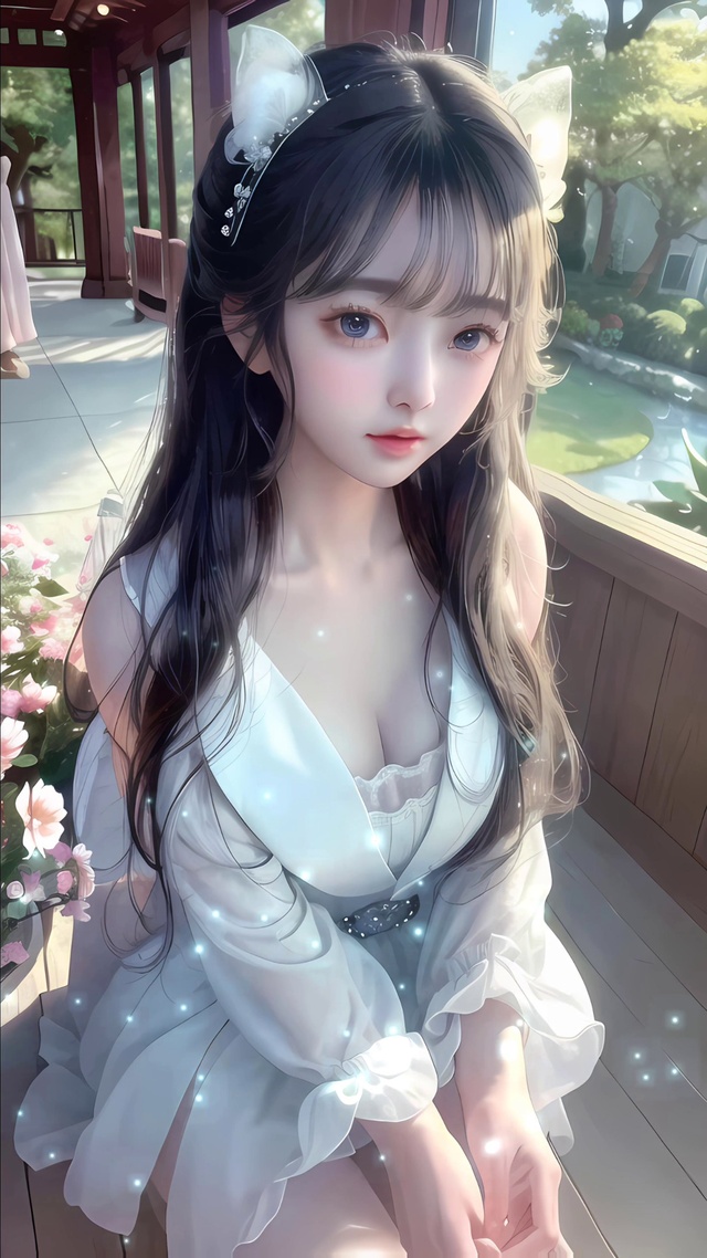 4K 白色轻纱的小狐仙