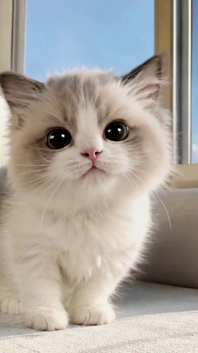 软萌窗边布偶小奶猫