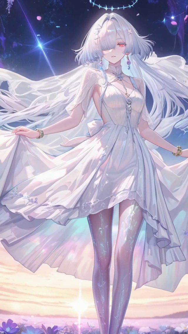 星穹花海白裙少女莫宁