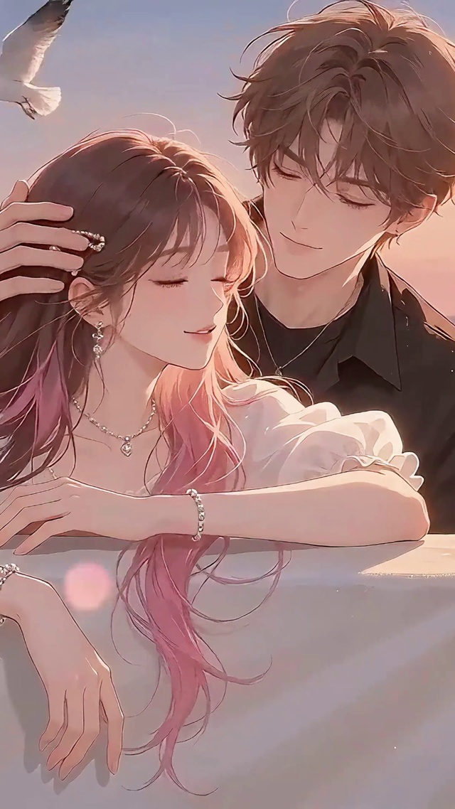 唯美海夕阳情侣