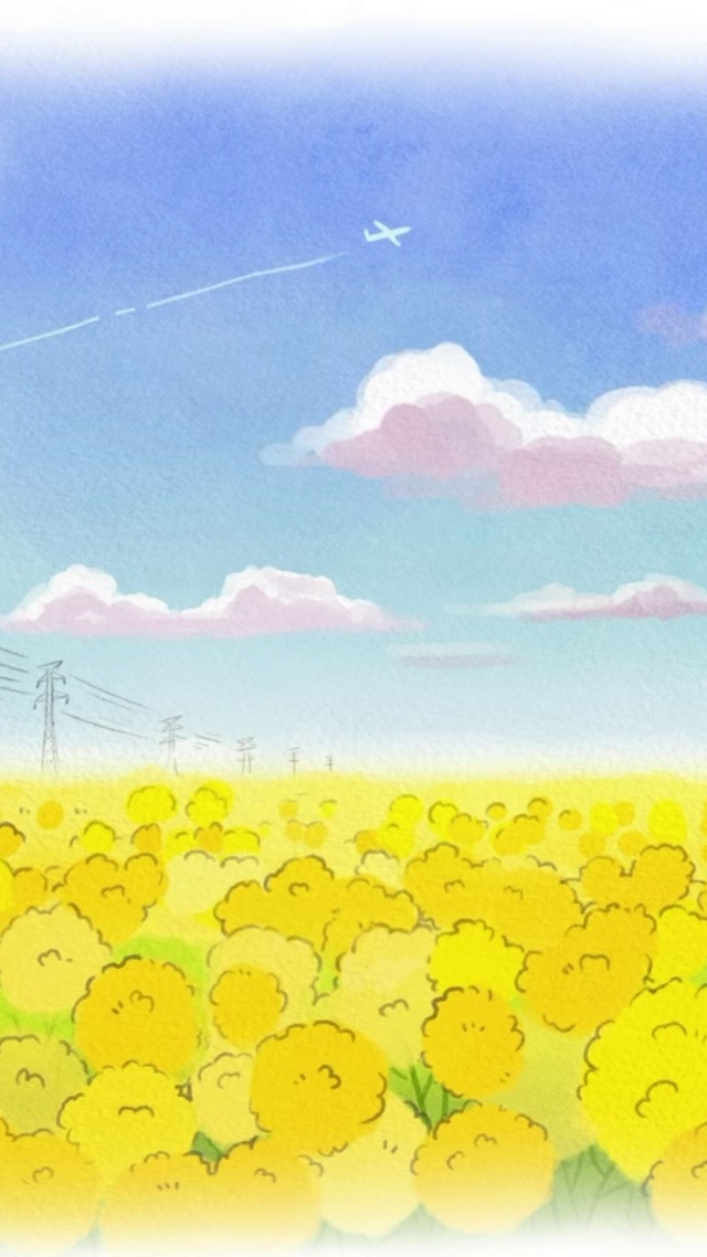 春天花海里的柯基