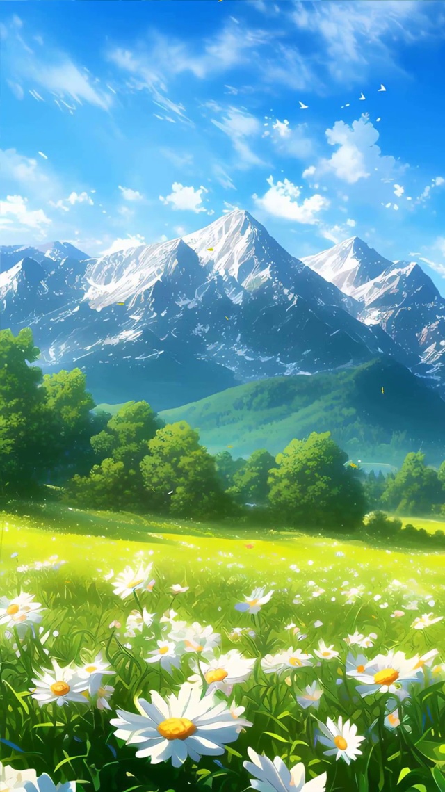 护眼草地花草树木