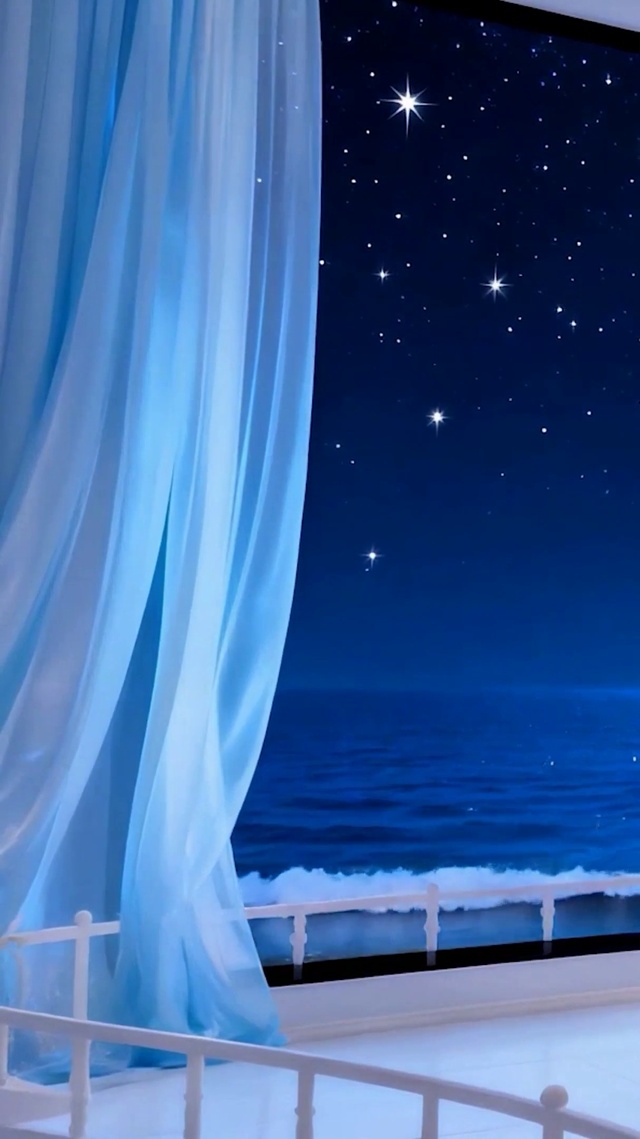 夜景星空大海