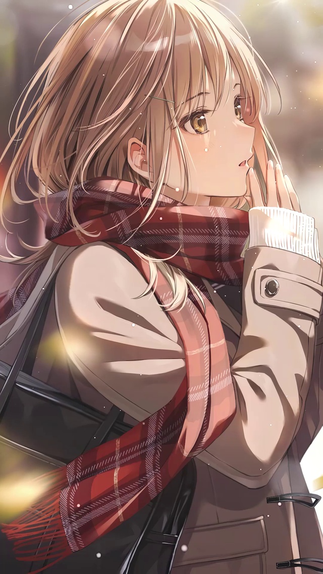 冬日清纯安静少女