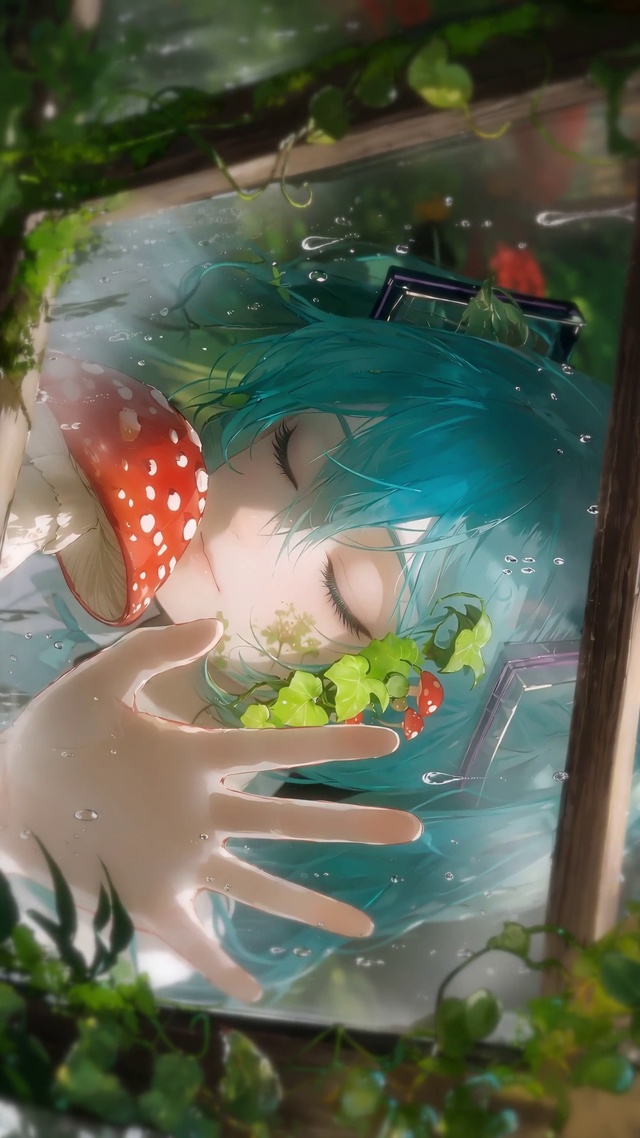 雨中幻想-窗前少女MIKU