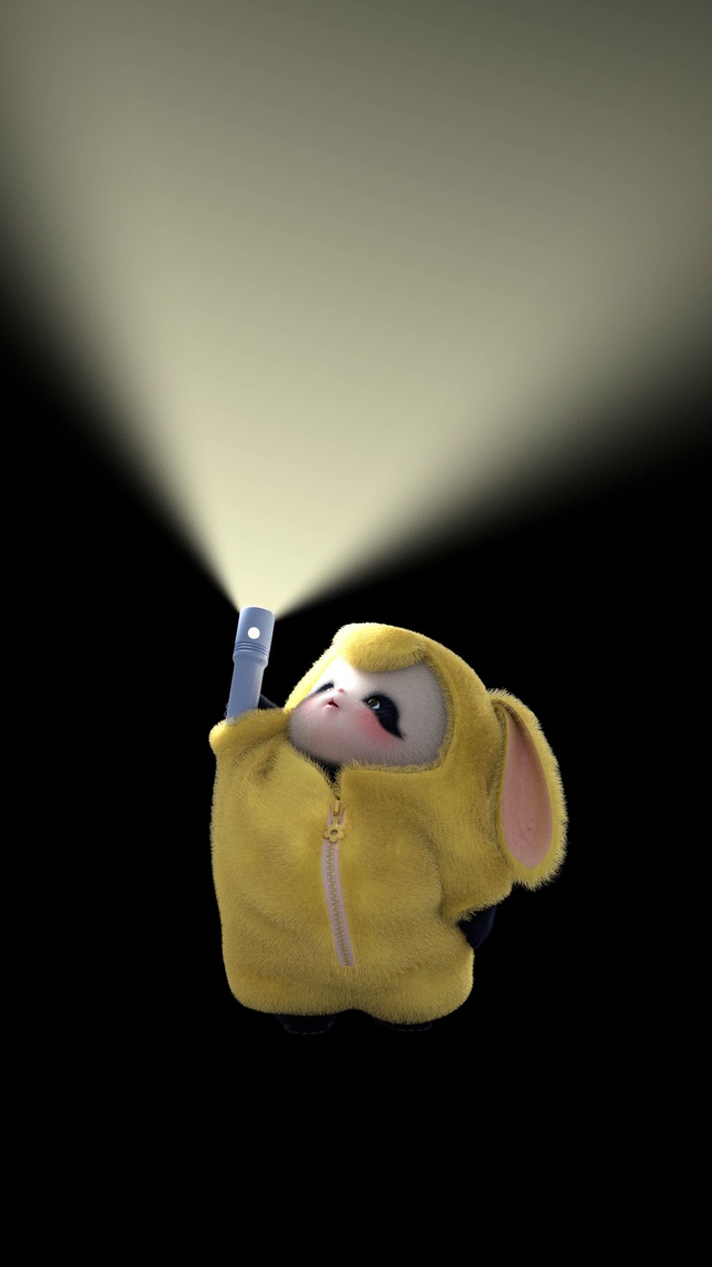 熊非熊手电筒开灯黄兔兔