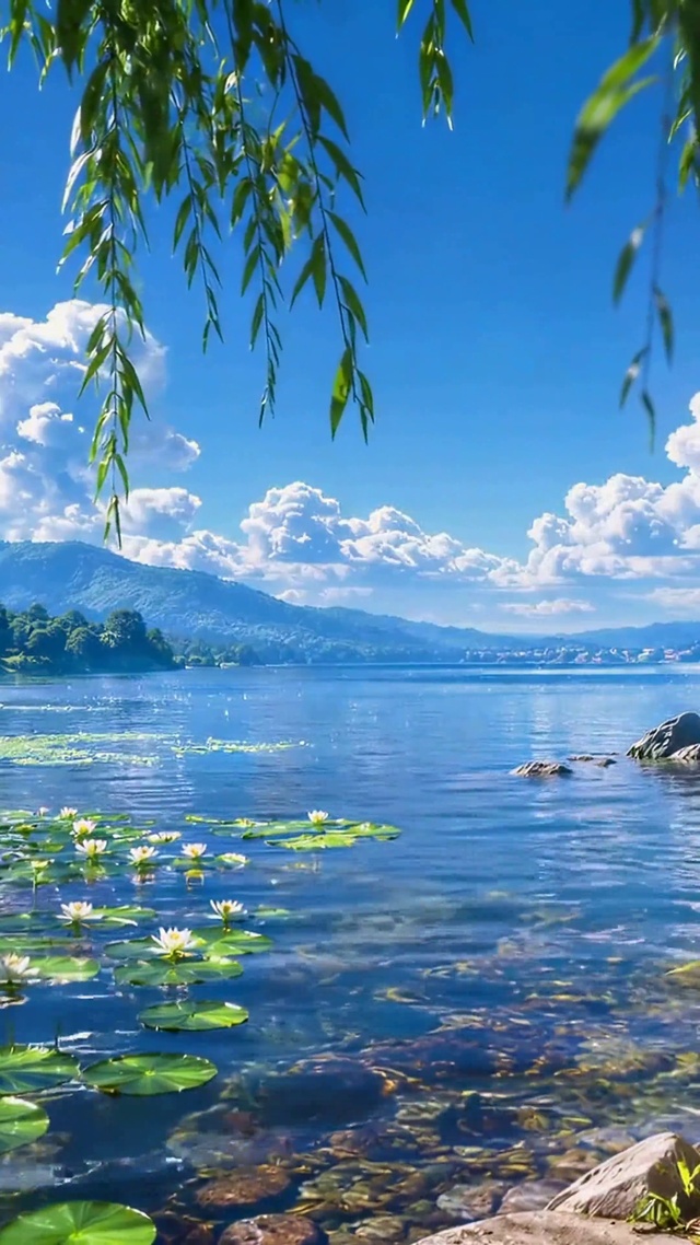 夏日湖畔风光