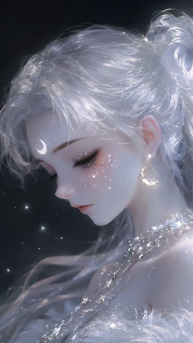 星空银发月光美少女