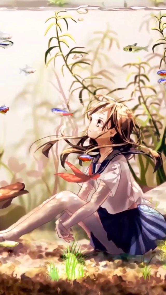 鱼缸里的少女