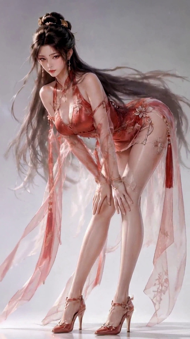 古风红裙美人