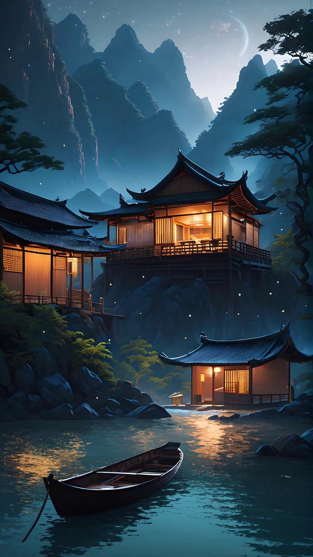 山谷夜色