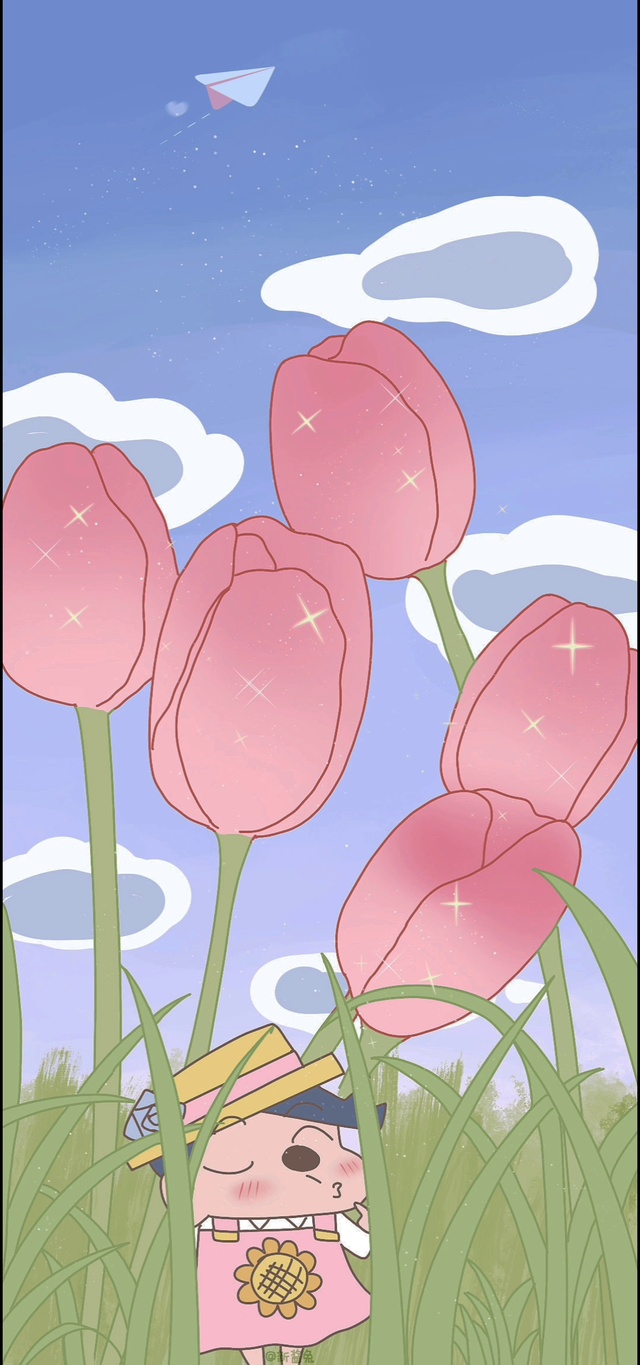 情侣壁纸—花田间的小新（女）