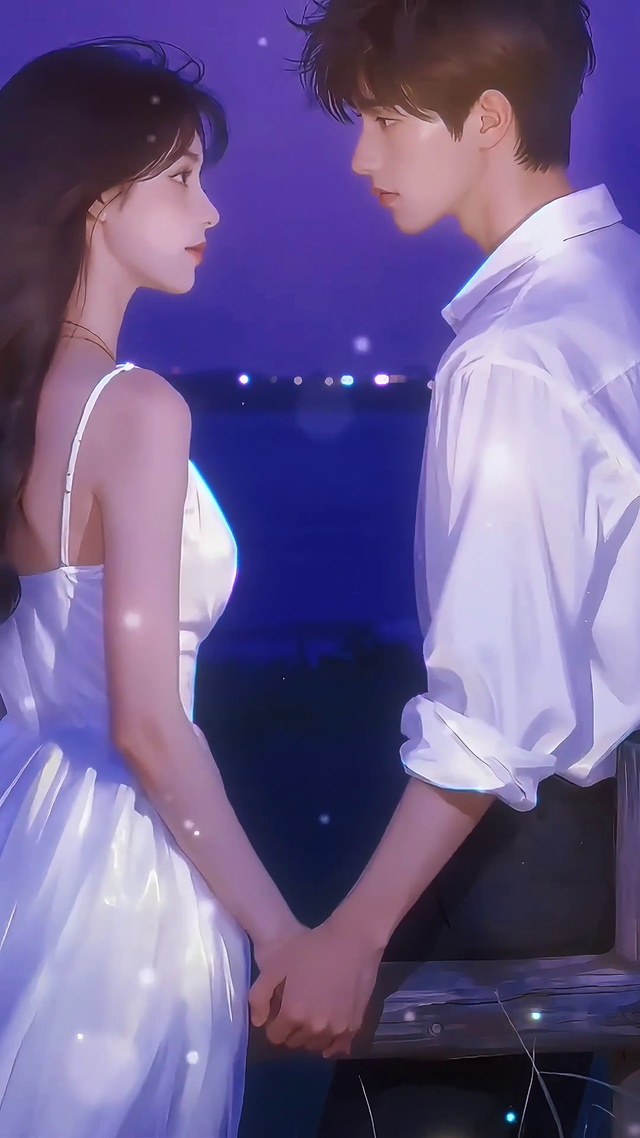 海滨夜光情侣