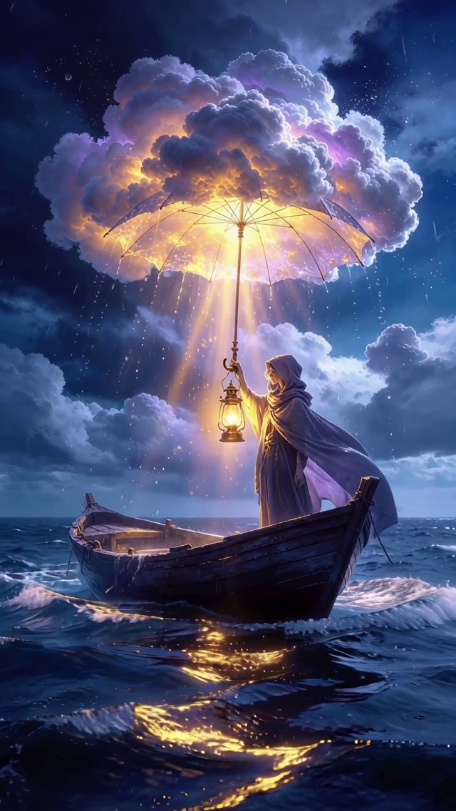 雨天海面