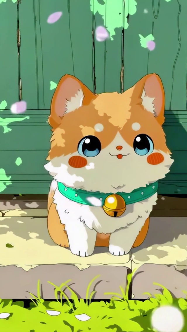 门口的可爱小橘猫