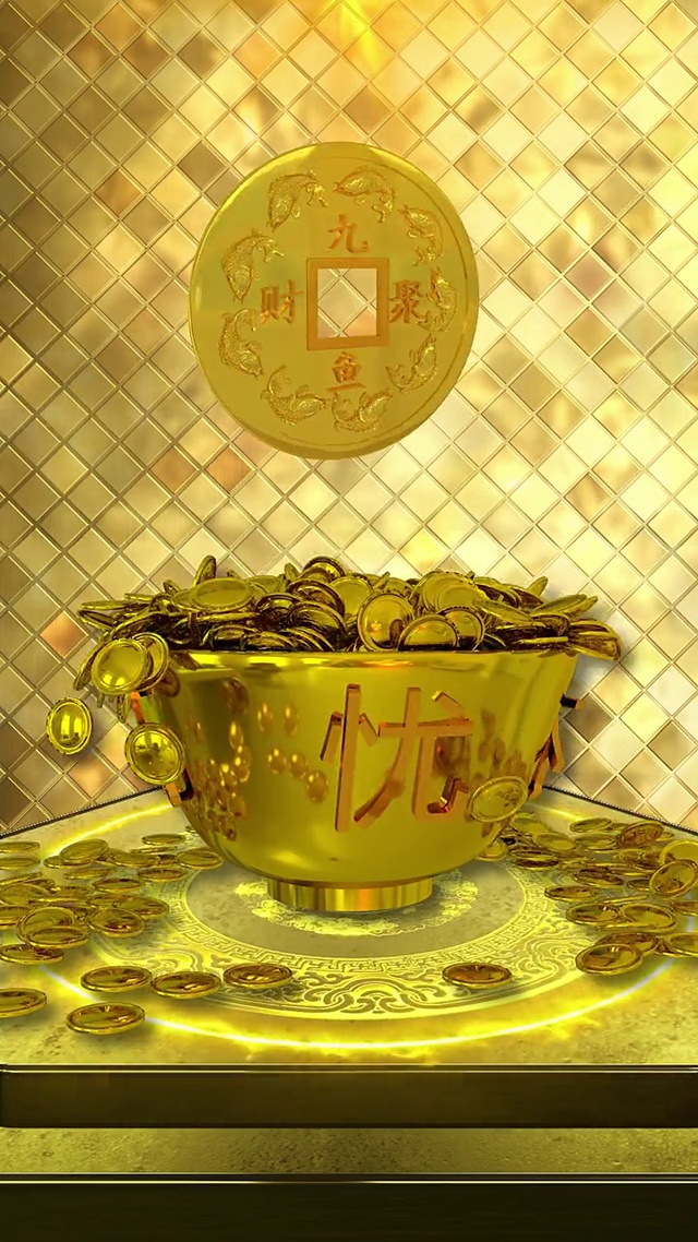  有了金饭碗，衣食无忧，八方来财。