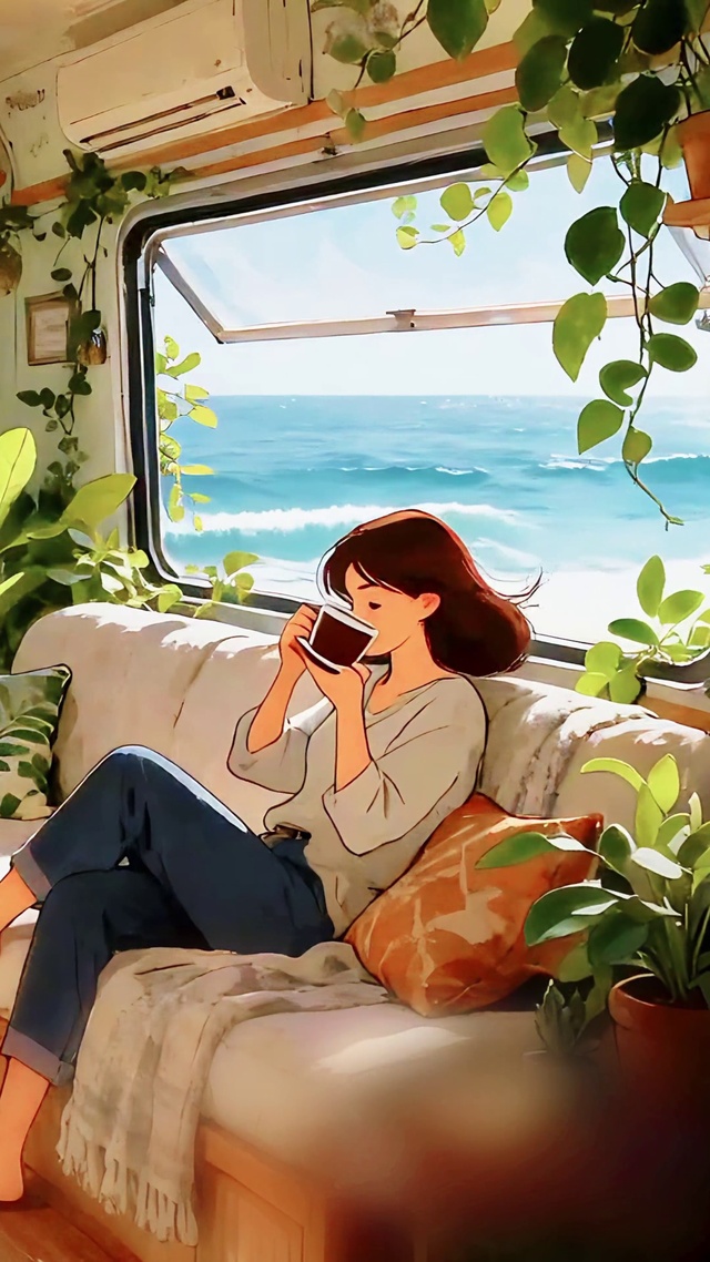 海上绿植观景间的光影