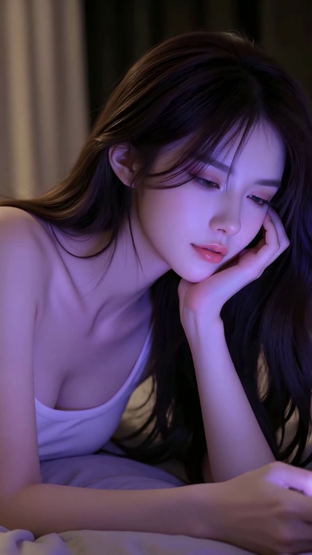 玩手机的清纯美女
