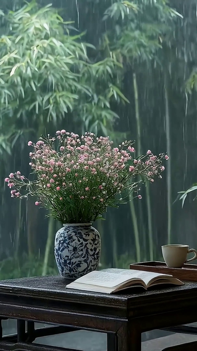 雨天树木
