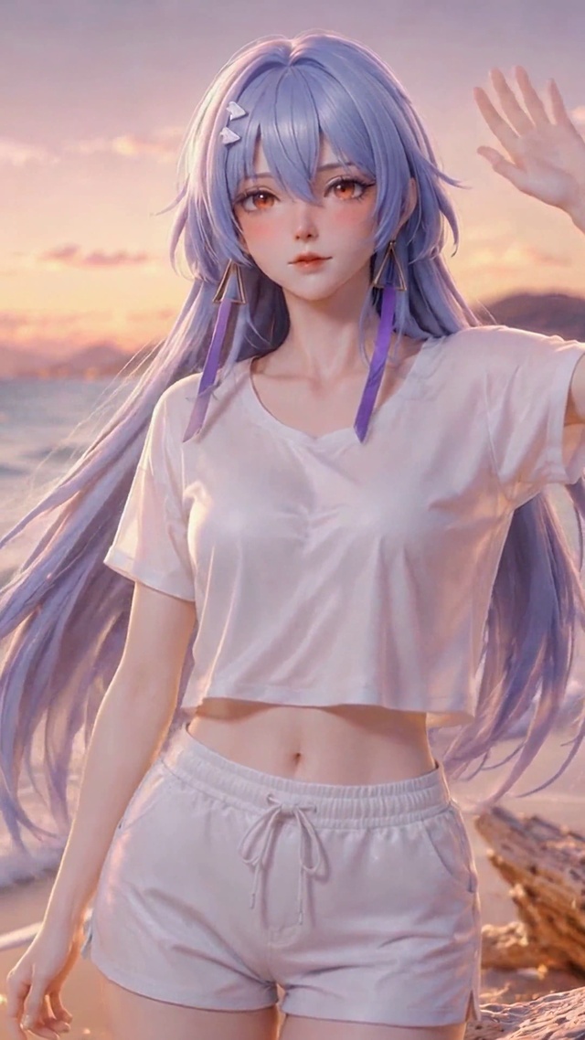 夕阳海滩莫宁