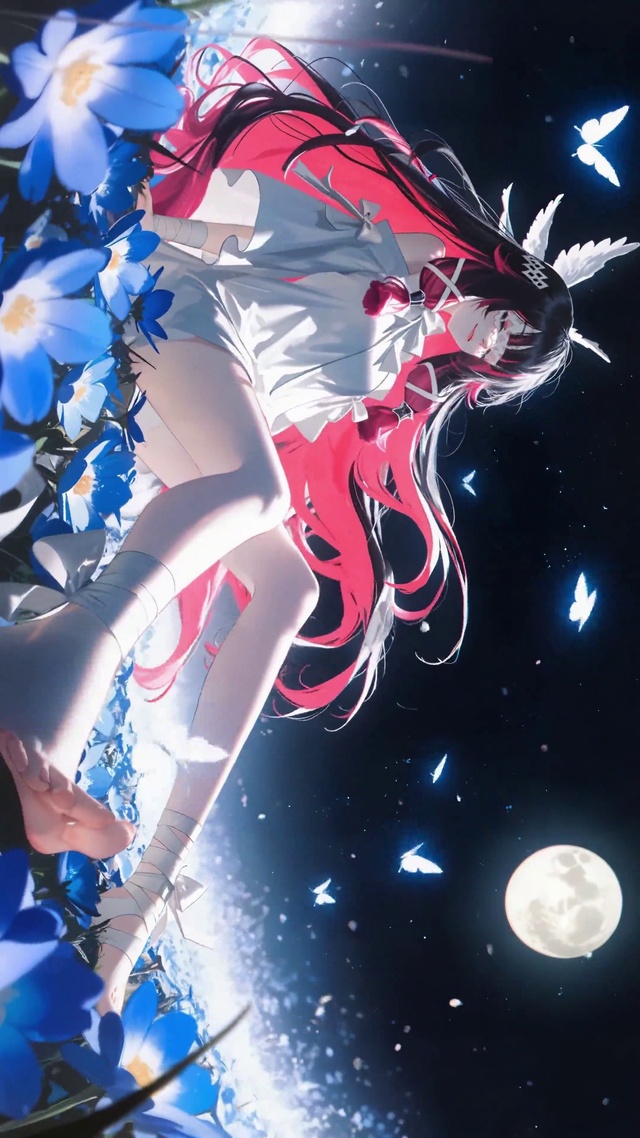 月夜蓝花少女哥伦比娅