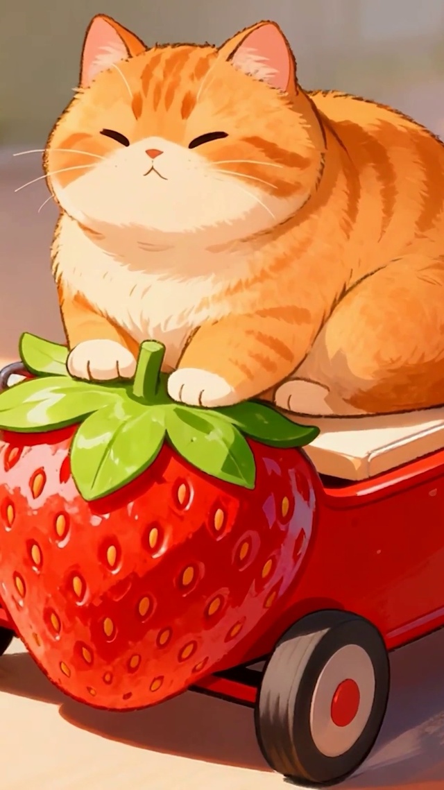 可爱猫咪坐在车上