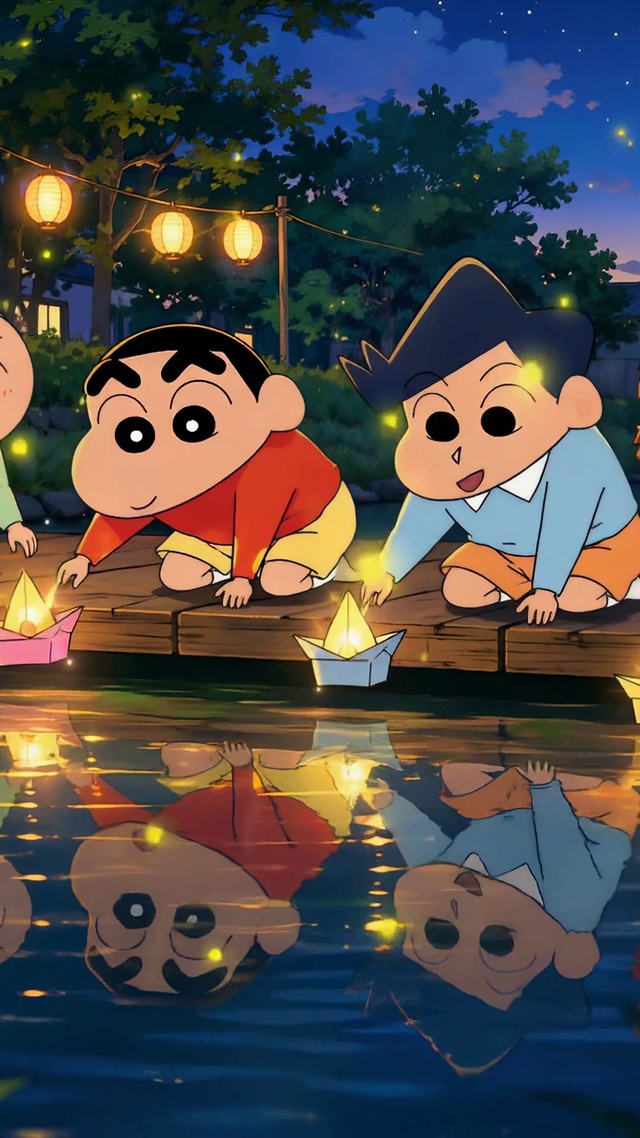 蜡笔小新春日部夏夜河灯