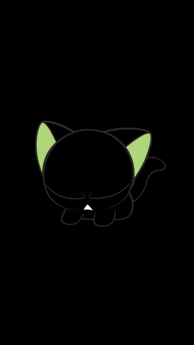 呆萌卡通小黑猫